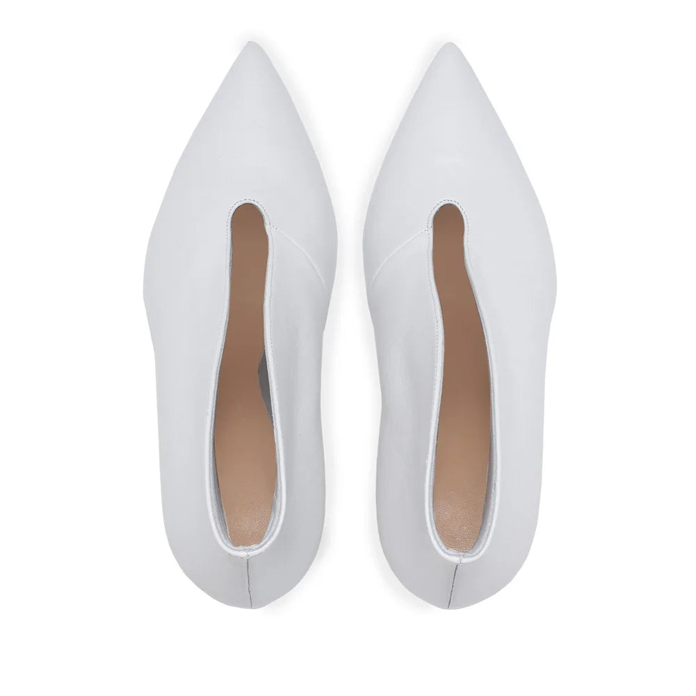 Crescent Hollow Ankle Boots Pointed Toe Ankle Boots Velvet Low Fashion White Design Stiletto Comfortable Plus Size Women Shoes