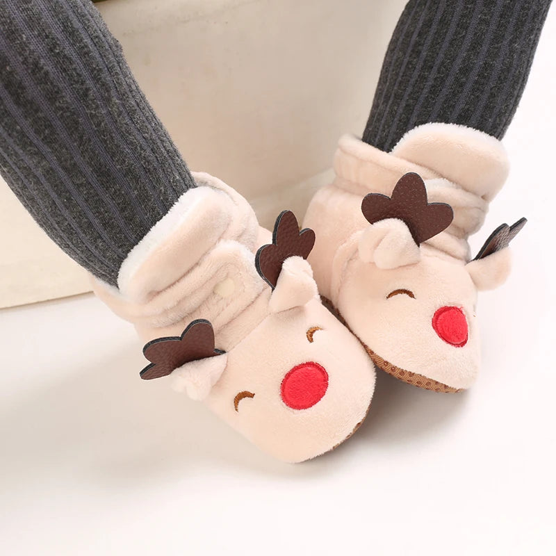 Winter Warm Baby Shoes Children's Shoes 0-1 Year Old Soft Soled Cotton Shoes Men's and Women's Baby Plush Shoes Snow Boots