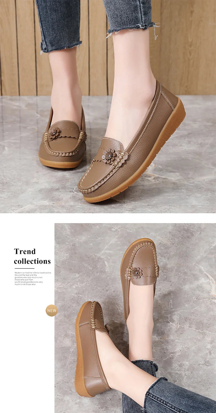 Fashion Genuine Leather Women Flats Tenis Shoes Woman Moccasins Women Shoe Footwear Women Shoes Retro Plus Size Female Footwear