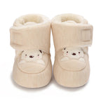 Cute Bear Baby Shoes Cartoon Soft Soled Snow Boots for Infant Boy Girl Autumn Winter Warm Thicken Plush Kids First Walkers 0-18M