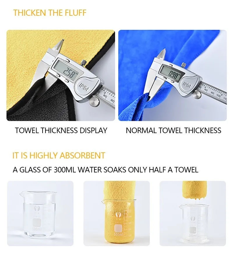 Microfiber Towel Car Microfiber Cloth Wash Towel Microfiber Cleaning Cloth Car Wash Drying Towel Auto Detailing