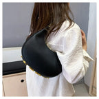 French handbag women bag semi-circular crescent single shoulder armpit bag fashionable commuting niche letter crossbody handbag
