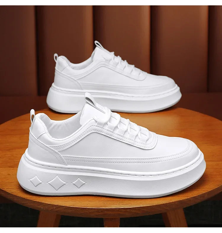 Summer Increase Height Men Shoes The New Breathable  Thick Sole Sneakers Casual  High Quality White Shoes