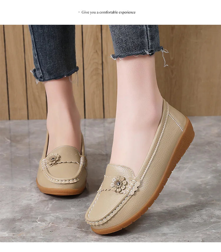 Fashion Genuine Leather Women Flats Tenis Shoes Woman Moccasins Women Shoe Footwear Women Shoes Retro Plus Size Female Footwear