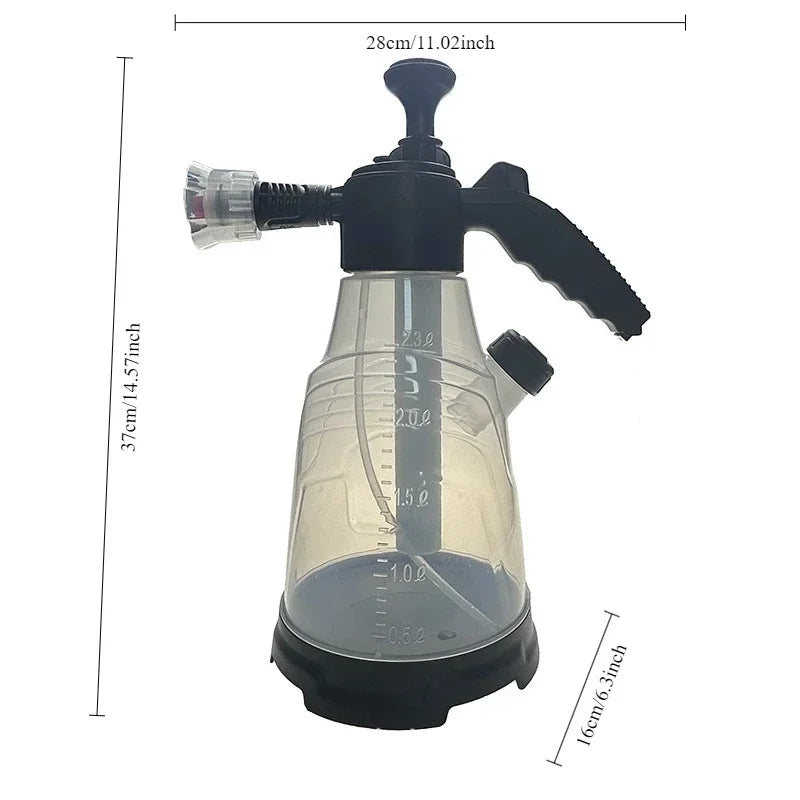 2.3L Car Wash Kit: Spray Bottle & PA Pot with Built-in Brush, Household High-Pressure Water Gun, Foam Artefact & Car Wash Liquid