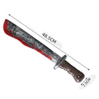 48.5cm/19.09in Plastics Fake Blood Knife Party Supplies Weapon Props Model Halloween Cosplay Funny Gift Collectible Outdoor Toys