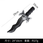 48.5cm/19.09in Plastics Fake Blood Knife Party Supplies Weapon Props Model Halloween Cosplay Funny Gift Collectible Outdoor Toys