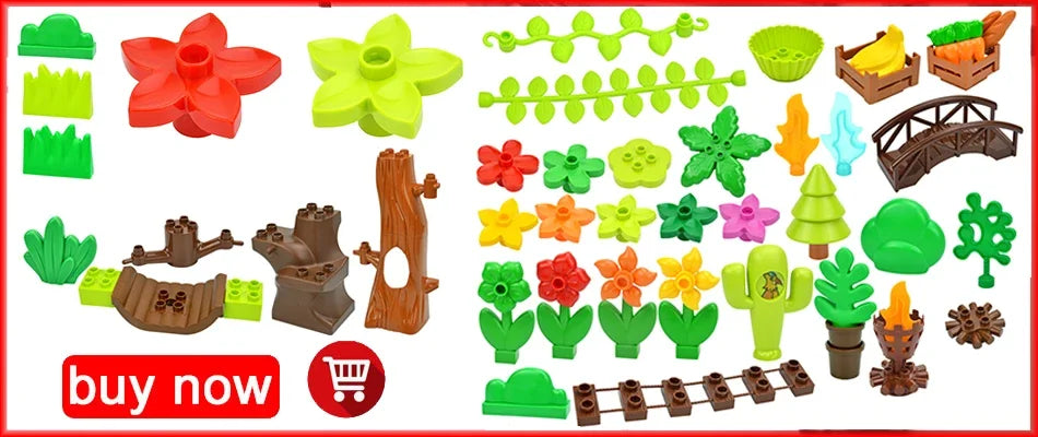 DIY Big Size Bulk Bricks Creative Thick Building Blocks Educational Kid Toys Slope Thin Large Particles Compatible With Duploes