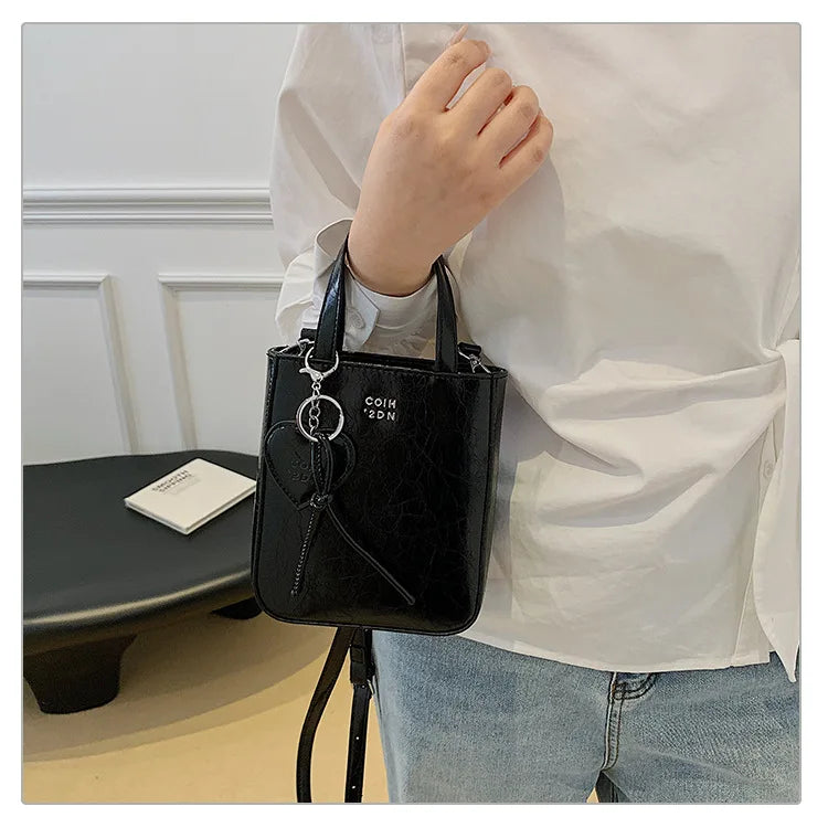Korean Women Bag Silver Mini Small Square Bag Texture Vogue Versatile Shoulder Purses Crossbody Bag Lady Handbags