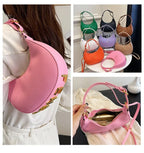 French handbag women bag semi-circular crescent single shoulder armpit bag fashionable commuting niche letter crossbody handbag