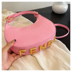 French handbag women bag semi-circular crescent single shoulder armpit bag fashionable commuting niche letter crossbody handbag