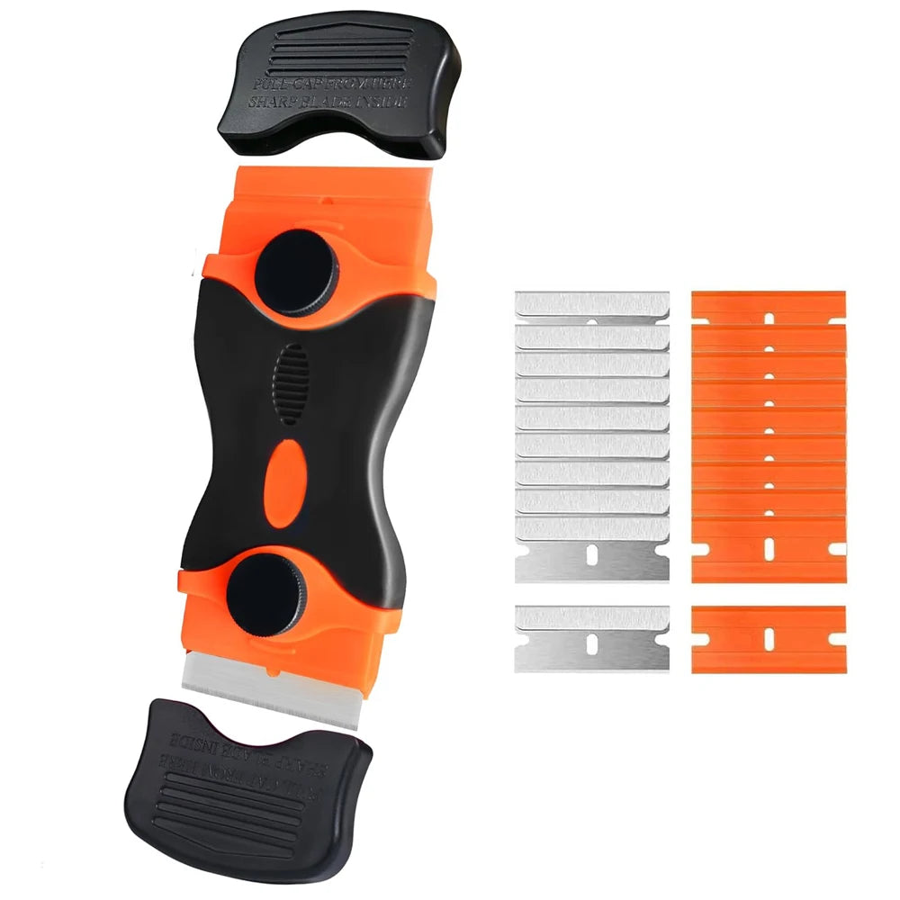 Plastic & Metal Razor Blade Scraper, Window Glass Cleaner, Vinyl Film & Adhesive Remover Tool for Car Home Clean Scraper tool