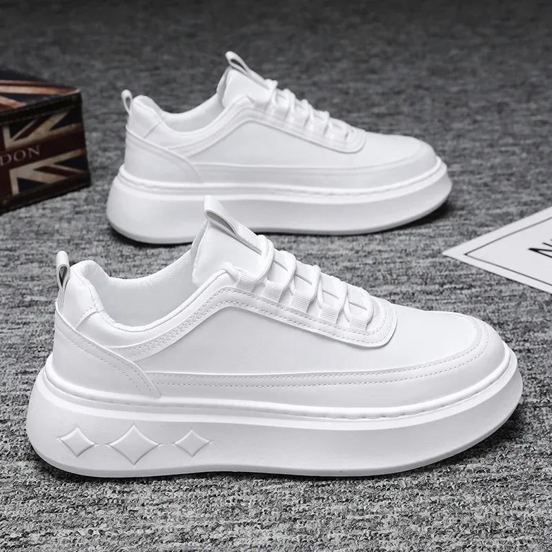 Summer Increase Height Men Shoes The New Breathable  Thick Sole Sneakers Casual  High Quality White Shoes