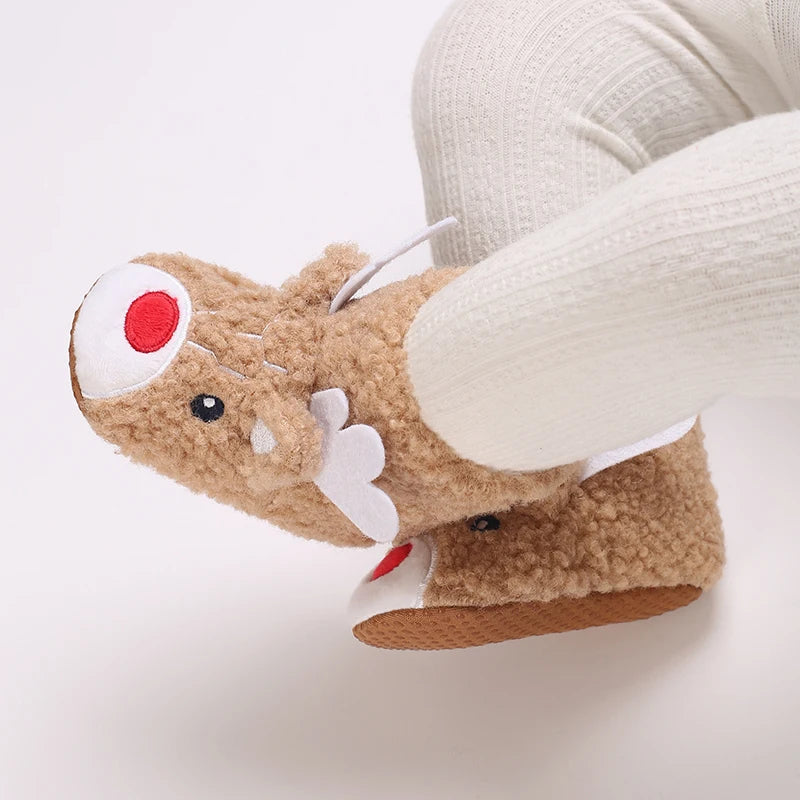 Winter Warm Baby Shoes Children's Shoes 0-1 Year Old Soft Soled Cotton Shoes Men's and Women's Baby Plush Shoes Snow Boots