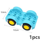 Big Size Track Bricks Train Straight Curved Switch Railway City View  Large Building Bricks Wheel Bridge Toys Compatible Duploes