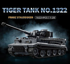 WW2 Military 1/28 Scale Franz Staudegger Tiger Heavy Tank Building Blocks Set War World 2 Tiger Tanks Model Toys For Boys Gifts
