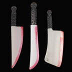 48.5cm/19.09in Plastics Fake Blood Knife Party Supplies Weapon Props Model Halloween Cosplay Funny Gift Collectible Outdoor Toys