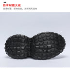 Men's Thick-soled Sports Running Shoes with A Breathable Mesh and Laced Solid Color Simple Design Spring and Summer Flat Shoes