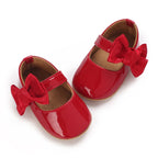 0-1 Year Old Baby Walking Shoes PU Leather Soft Sole Anti Slip Butterfly Bow Newborn Baby Shoes Breathable Anti Slip
