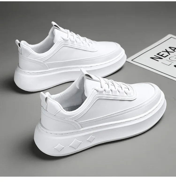 Summer Increase Height Men Shoes The New Breathable  Thick Sole Sneakers Casual  High Quality White Shoes