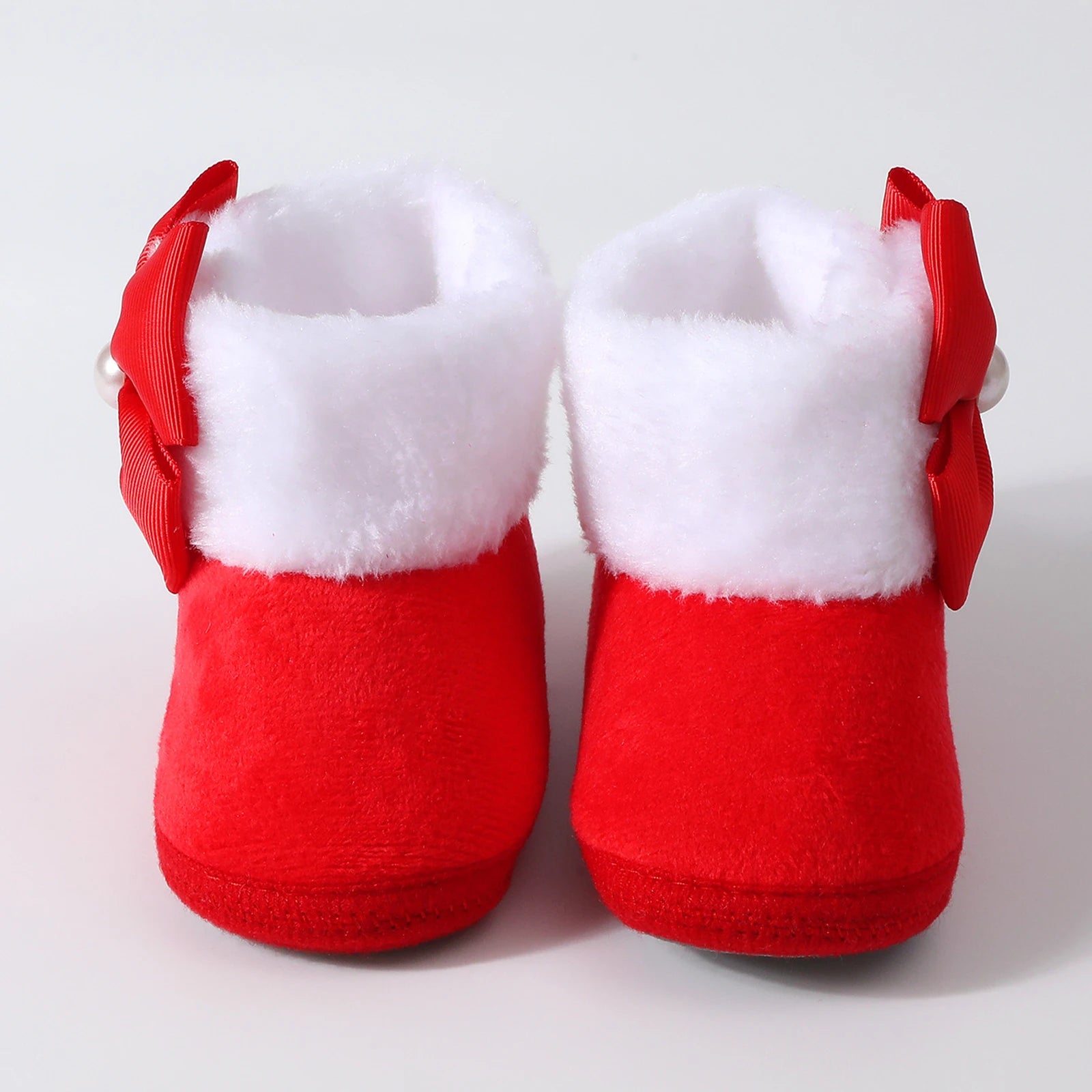 Toddler Baby Shoes Fall Winter Girls Boots Infant cotton Fuzzy First Walker Soft Sole Furry Bow Non-slip First Walker Shoes