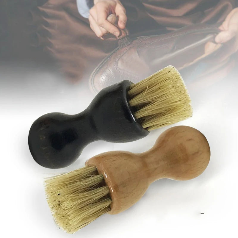 Mini Buffing Brush For Cleaning Shoes Hog Bristle Brushes Boot Shoes Cleaner Leather Shoes Supplies Gourd Brush Home Clean Tool