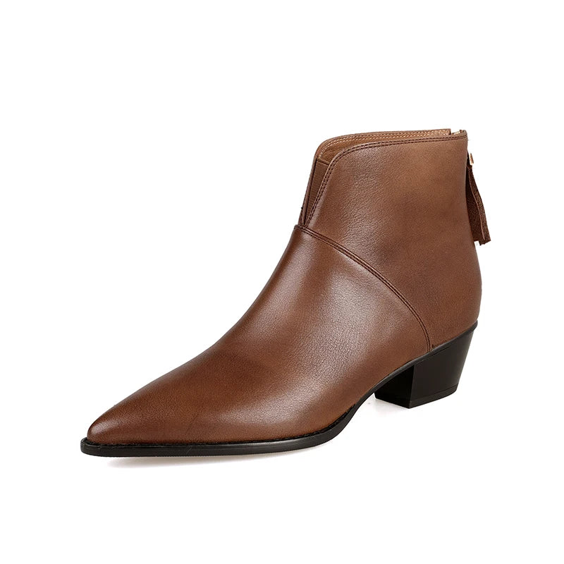 2024 New Autumn Winter Women Boots Fashion Pointed Toe Chelsea Boots for Women Ankle Boots Retro Ladies Women Shoes
