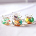 1pc Doll Aquarium Dollhouse Miniature Glass Fish Tank Bowl Aquarium Doll House Home Ornament Toys for Dollhouse Decor Toys