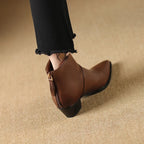 2024 New Autumn Winter Women Boots Fashion Pointed Toe Chelsea Boots for Women Ankle Boots Retro Ladies Women Shoes