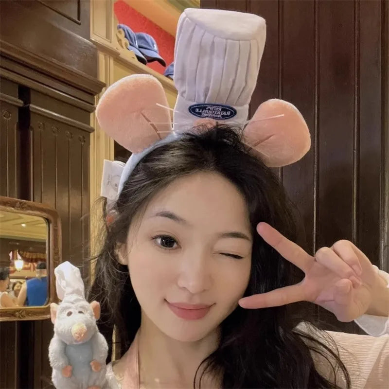 Kawaii Cartoon Hairband Ratatouilleing Cute Headband Ratatouille Hairpin Mouse Ears Headdress Girl Kids Party Gift Toys
